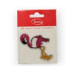Aplicación Bordada con lentejuelas Flamingo