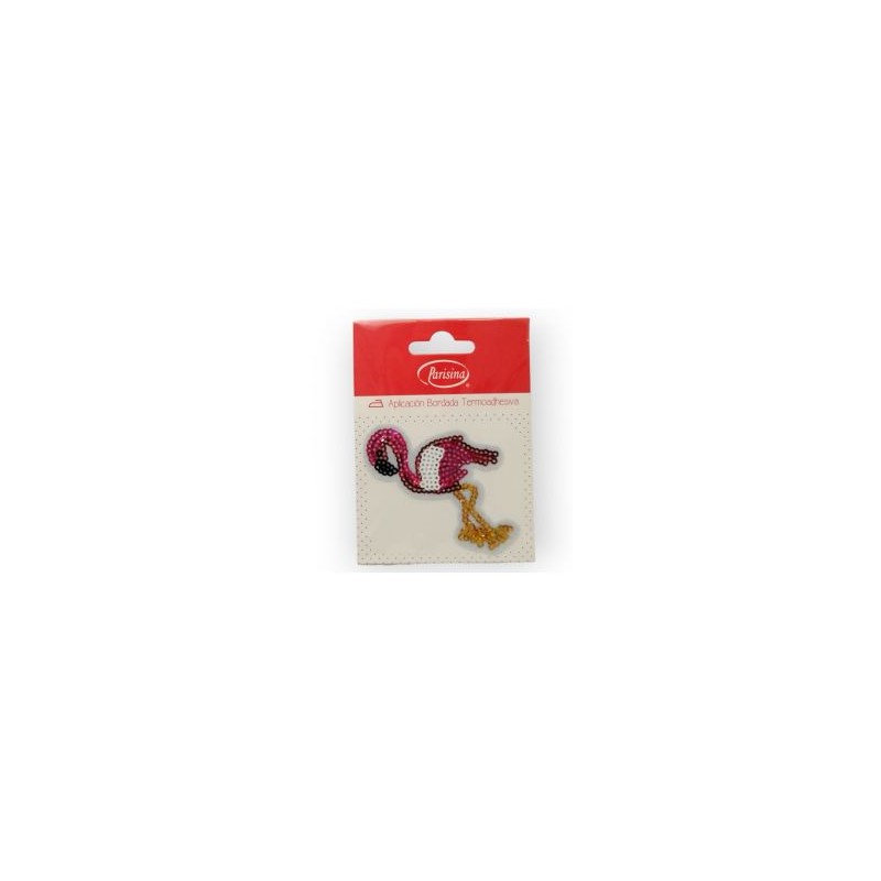 Aplicación Bordada con lentejuelas Flamingo